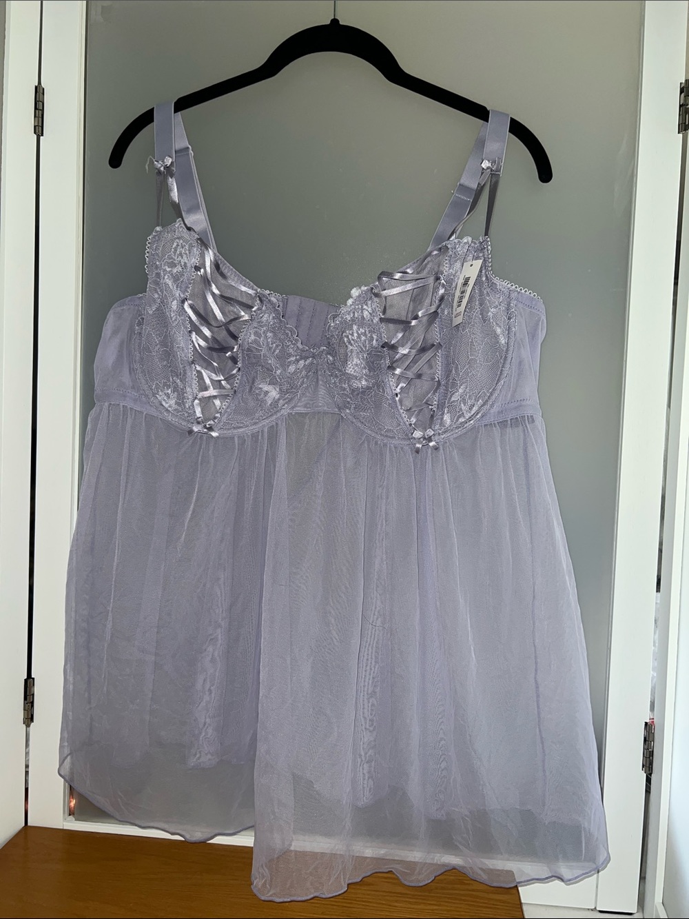 Adore me Ismelka Babydoll lingerie 40 DDD Lt. purple NWT